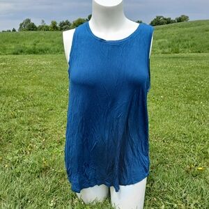 GAP Teal Blue Tank Top Shirt size XL womens Basic Classic Luxe T Stretchy